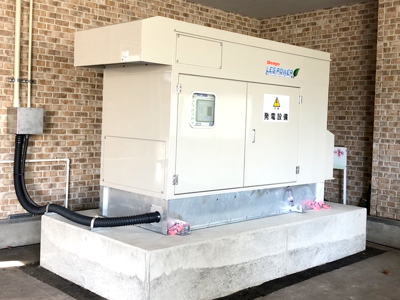 災害時に強いLPガスエンジンを搭載したLPガス非常用発電機